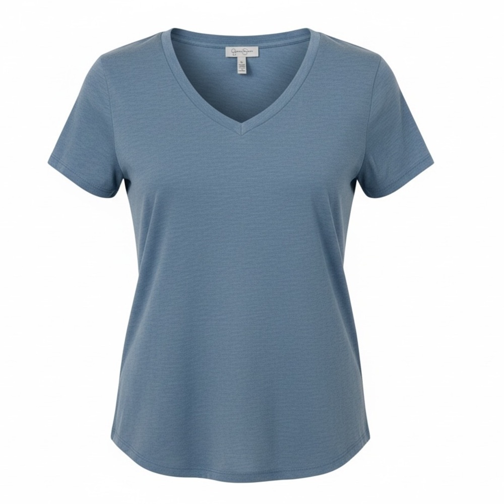 Jessica Simpson Heathered Blue V-Neck Tee